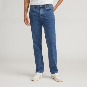 EVERLANE Mens The Authentic Straight Jean Sz 36x34 Vibrant Blue Stretch
